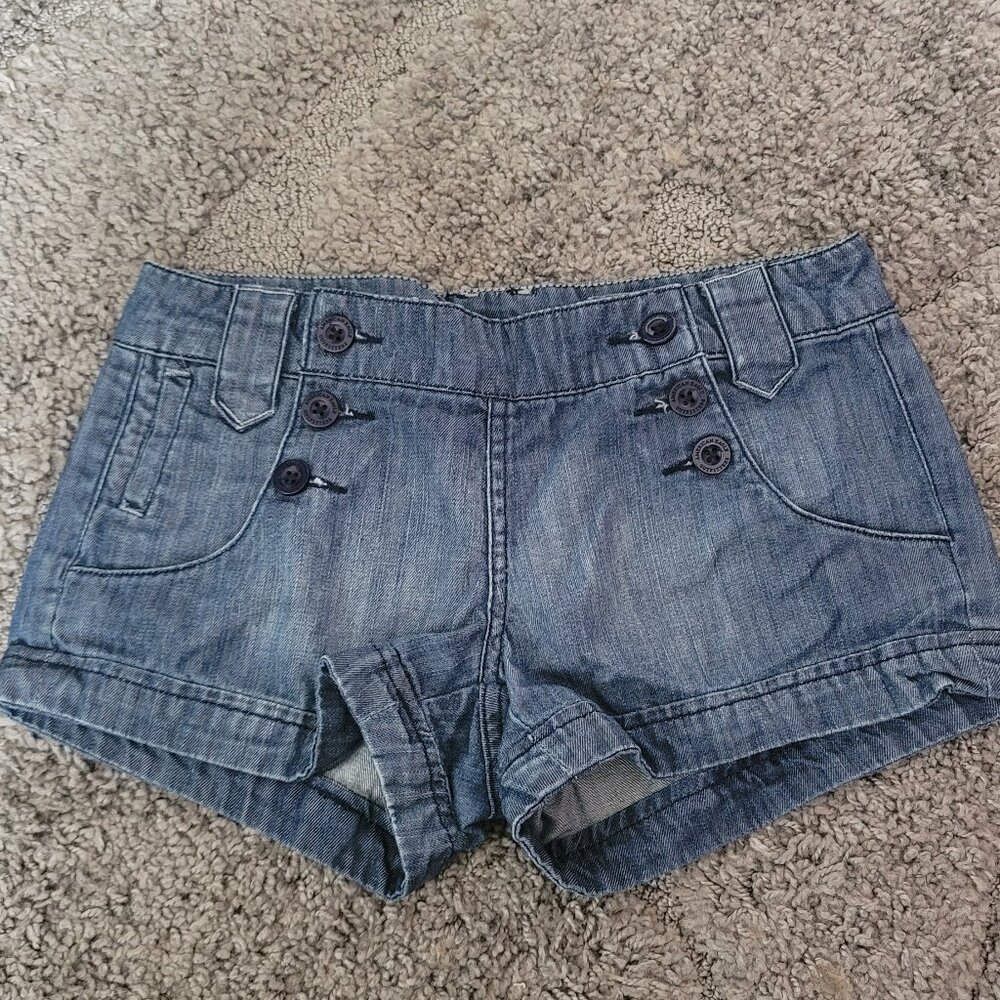 Button Down Denim Shorts